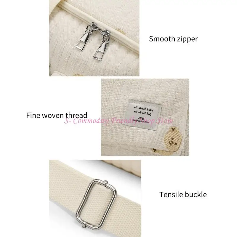 Bolso para pañales gran capacidad con bordado de mamá - imagen 3