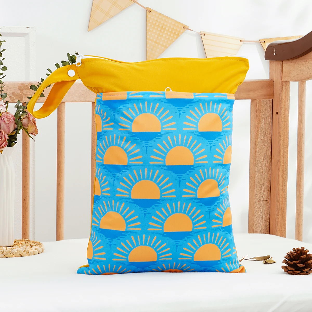 Elinfant Bolsa para pañales impermeable seco y húmedo portátil