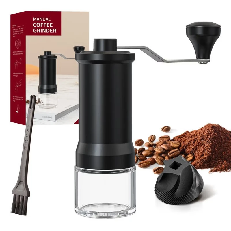 Molinillo de café manual portátil con muela ajustable para espresso