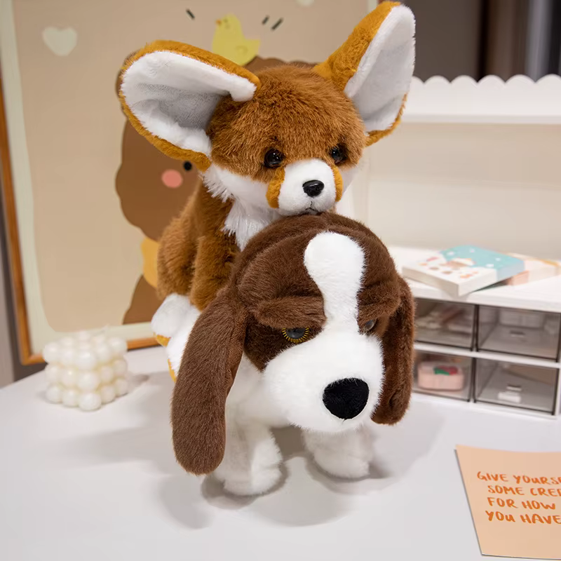 Peluche zorro fennec y basset hound suave – Juguete infantil 25-28 cm - imagen 3