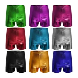 Pantalones cortos de baile metalizados con cintura elástica niño