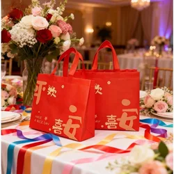 Bolsa regalo festiva roja – Tela no tejida para bodas y celebraciones