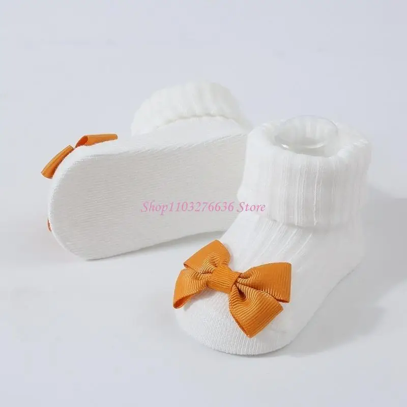 Calcetines bebé recién nacido con diadema y lazo dulce suave - imagen 2