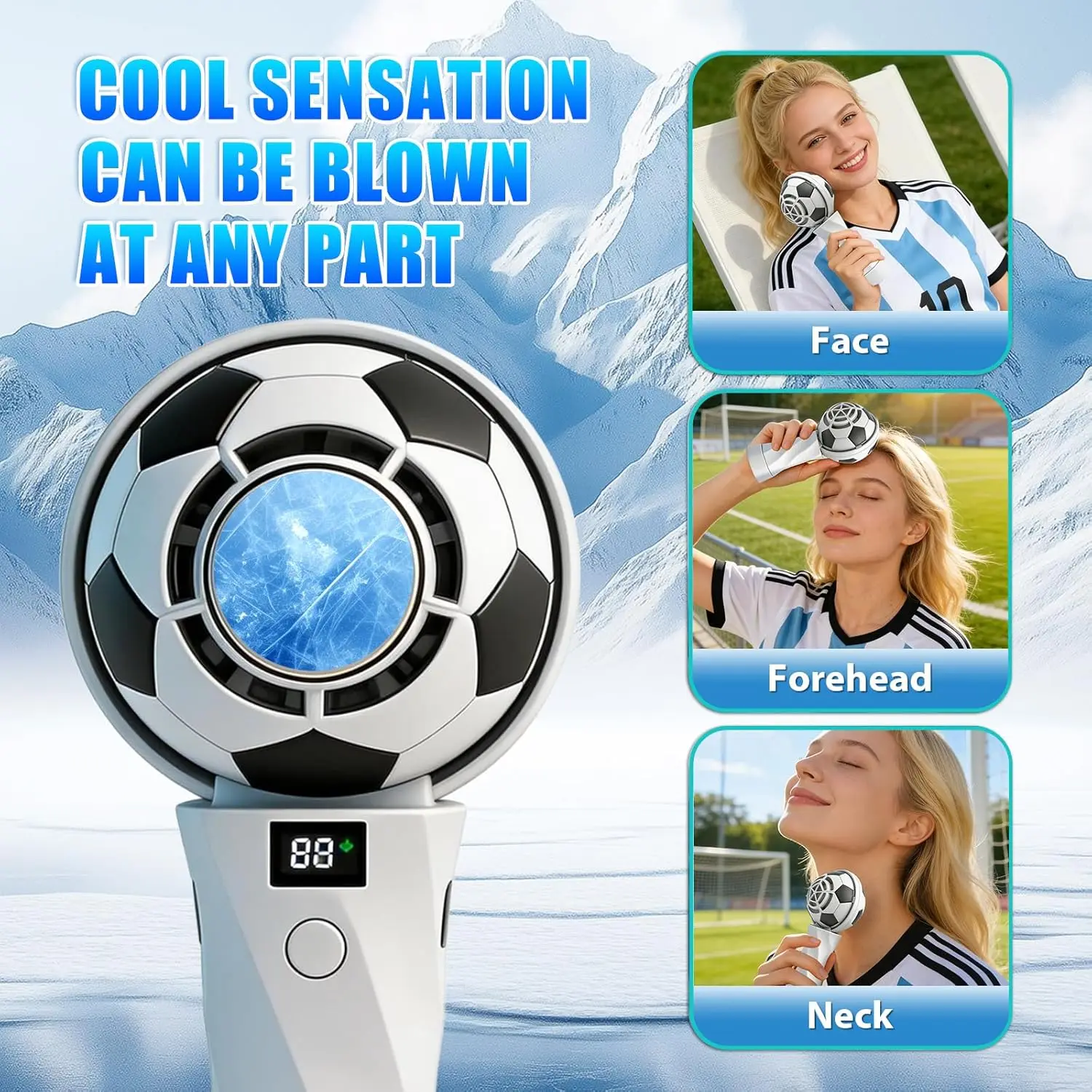 Ventilador portátil recargable USB alta velocidad fútbol exteriores - imagen 5