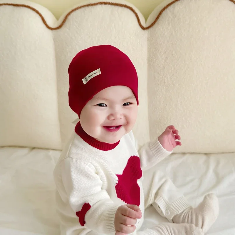 Gorro invierno algodón para bebé recién nacido – Rayas doble capa - imagen 5