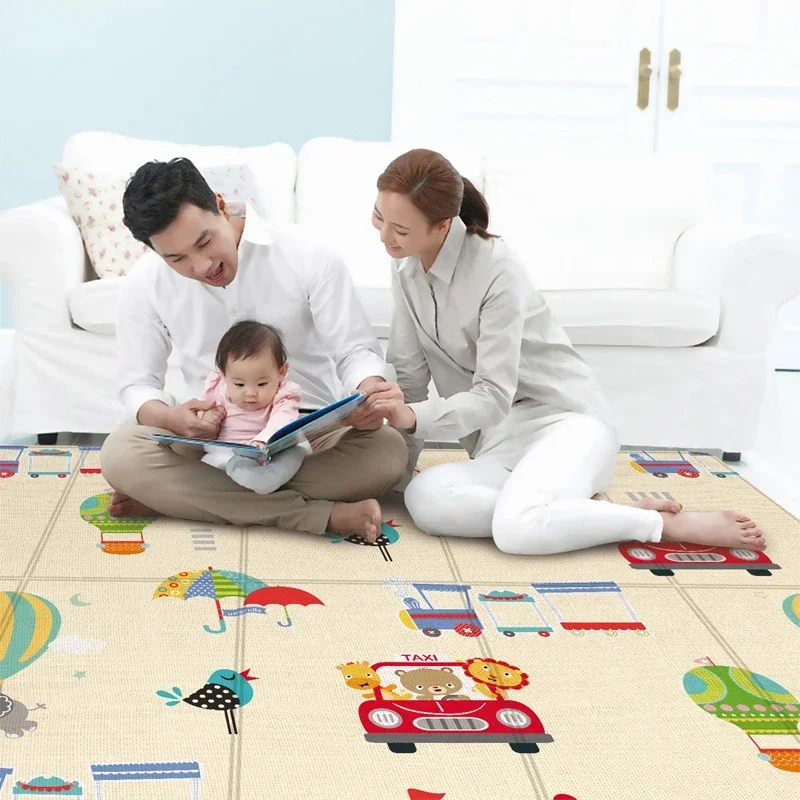 Alfombra de juego para bebés plegable y doble cara educativa