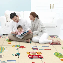 Alfombra de juego para bebés plegable y doble cara educativa
