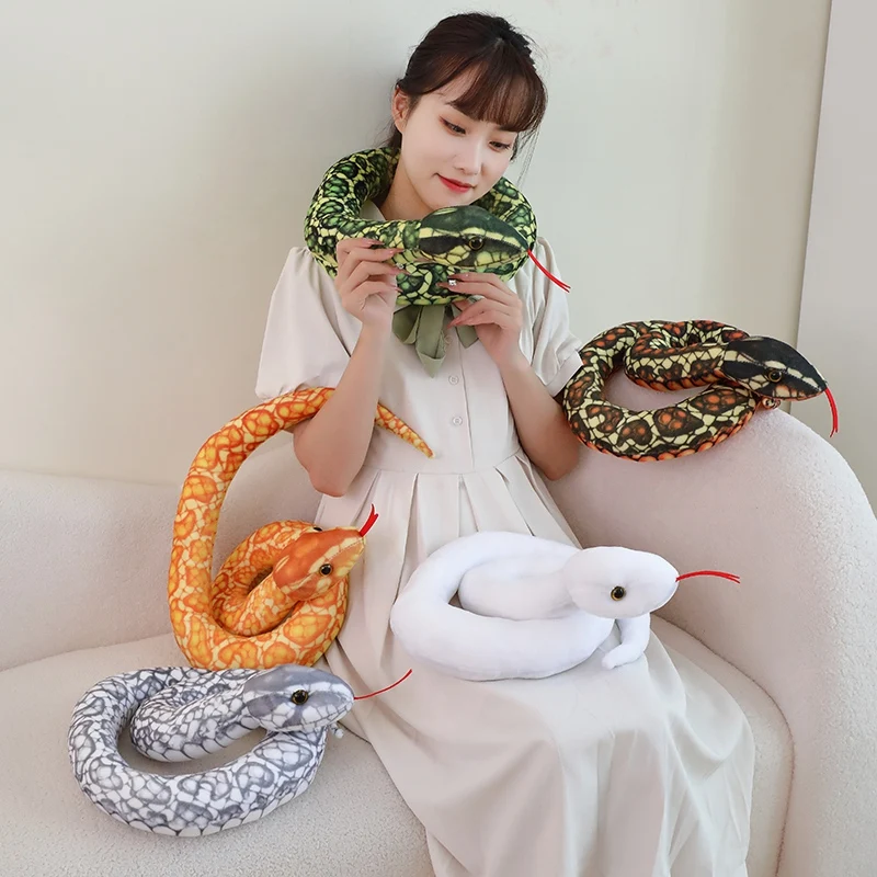 Serpiente de peluche gigante de juguete largo, regalo divertido - imagen 2