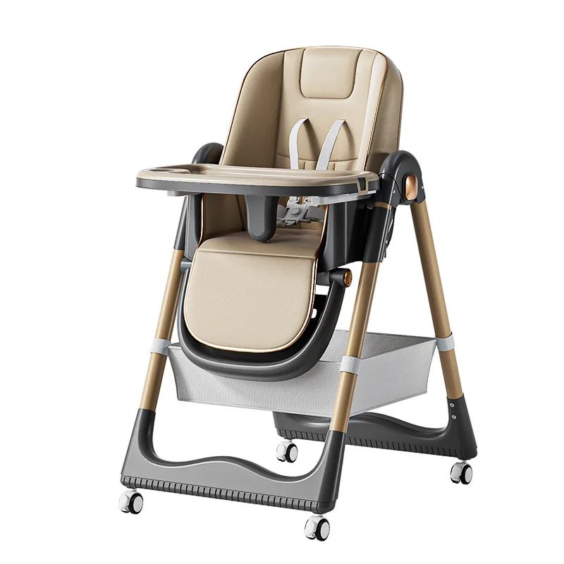 Silla alta de madera plegable multifuncional para comedor bebé - imagen 4