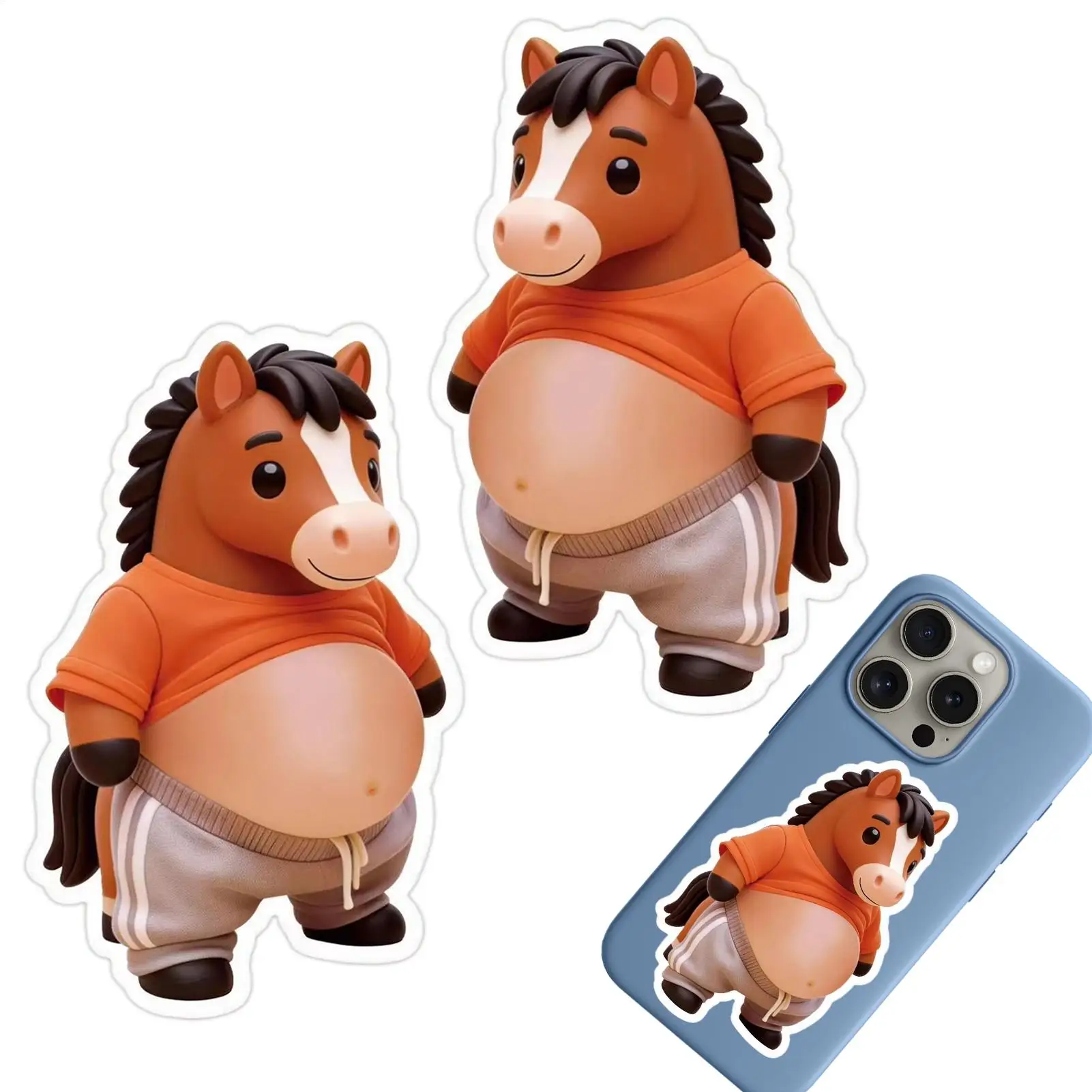 Pegatinas 3D de caballo con cinta para manualidades infantiles