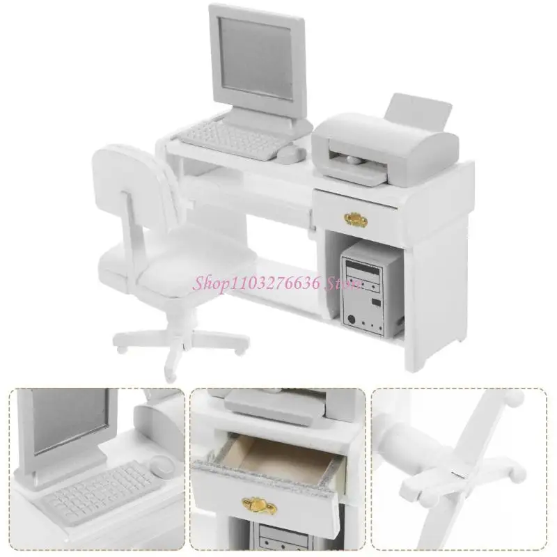 Silla de oficina en miniatura detallada