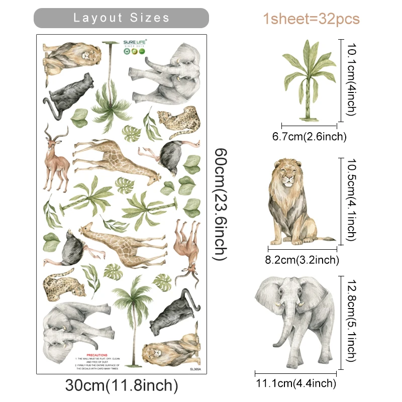 Conjunto de animales africanos para decoración infantil