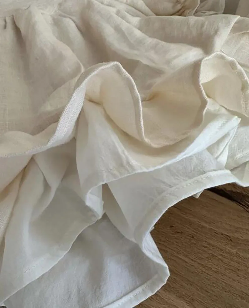 Vestido de lino con manga globo para niña – estilo primaveral - imagen 5