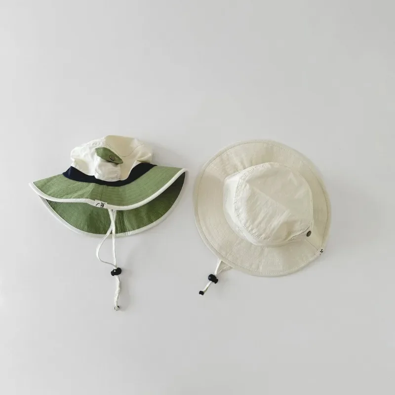Sombrero de cubo infantil de color sólido para verano y playa - imagen 2