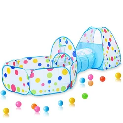 IMBABY parque infantil plegable con piscina de bolas y túnel