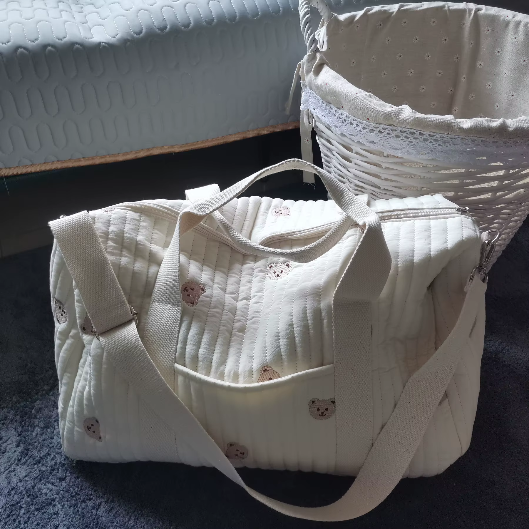 Bolsa de maternidad acolchada grande para pañales y bebé - imagen 3