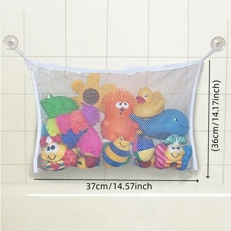 Organizador de juguetes de malla con ventosa para el baño