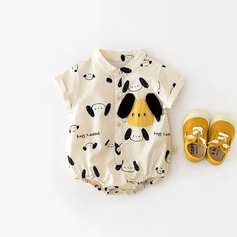 Body verano bebéMILANCEL – Algodón suavecon estampado cachorro - imagen 2