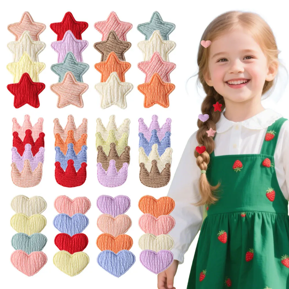 Pinzas pelo niña – Colores pastel con corona y estrella - imagen 2