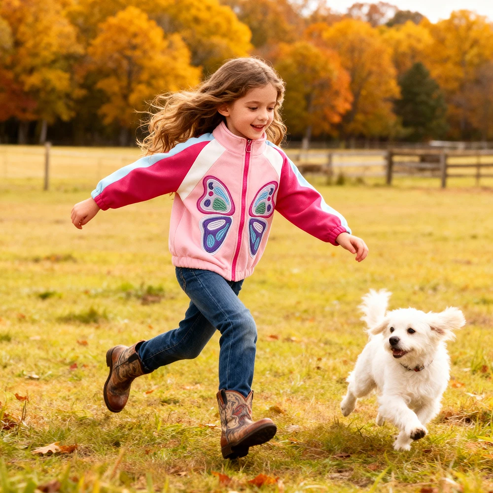 Niña con la chaqueta puesta