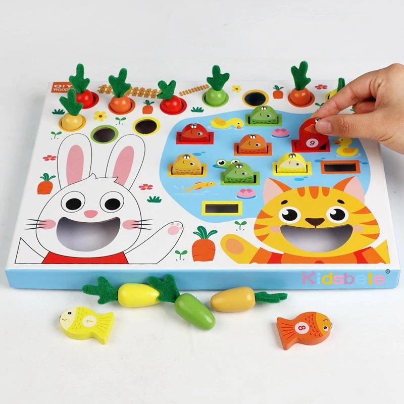 Juguete educativo Montessori de madera: xilófono y pesca para niños - imagen 4