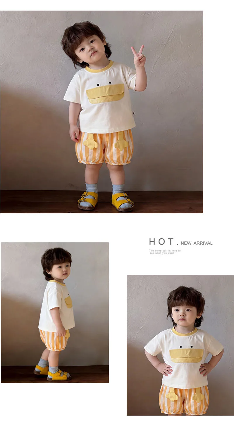 Camiseta verano niños holgada manga corta dibujo pato