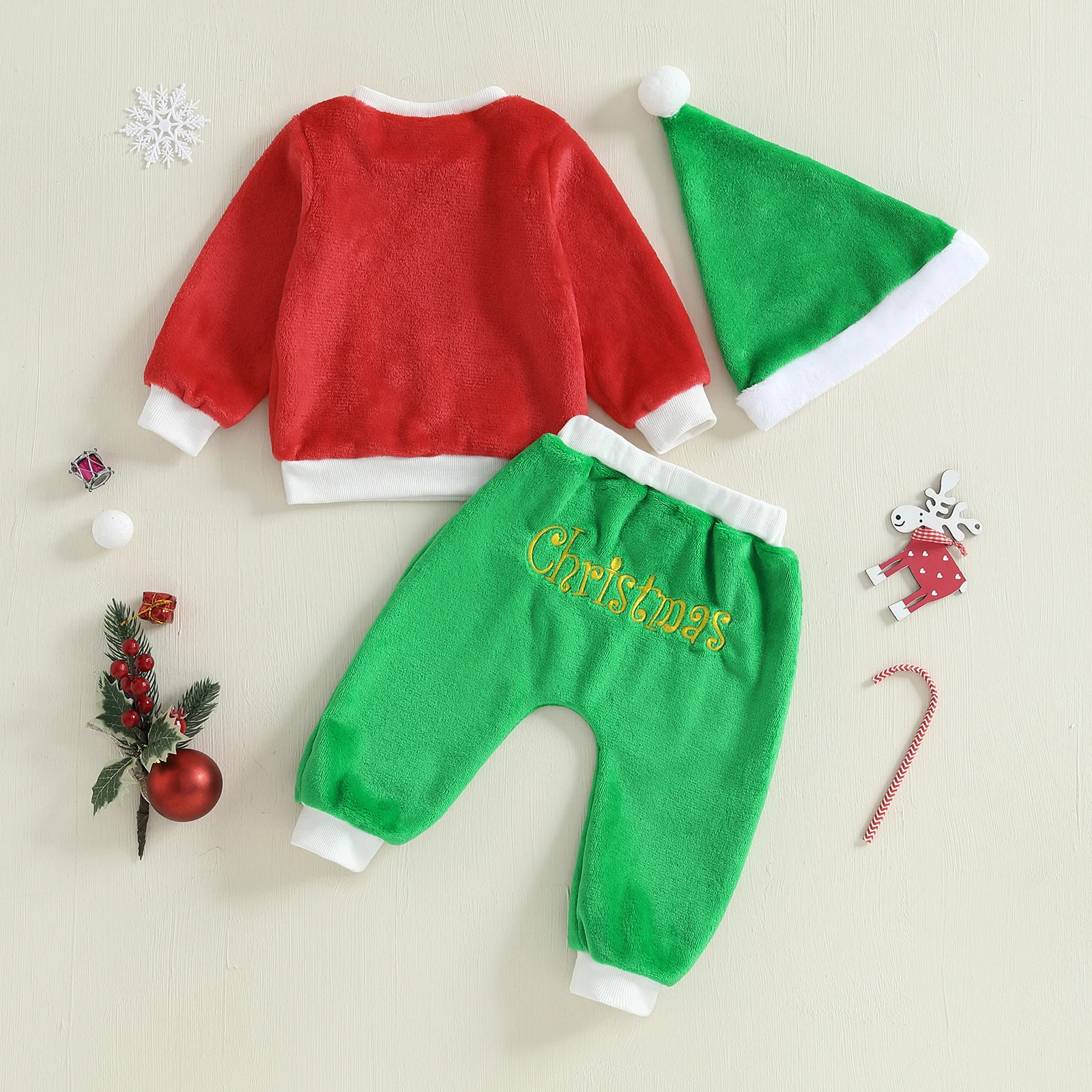 Tregren Conjunto sudadera y pantalón felpa para bebé y niña – Invierno - imagen 3