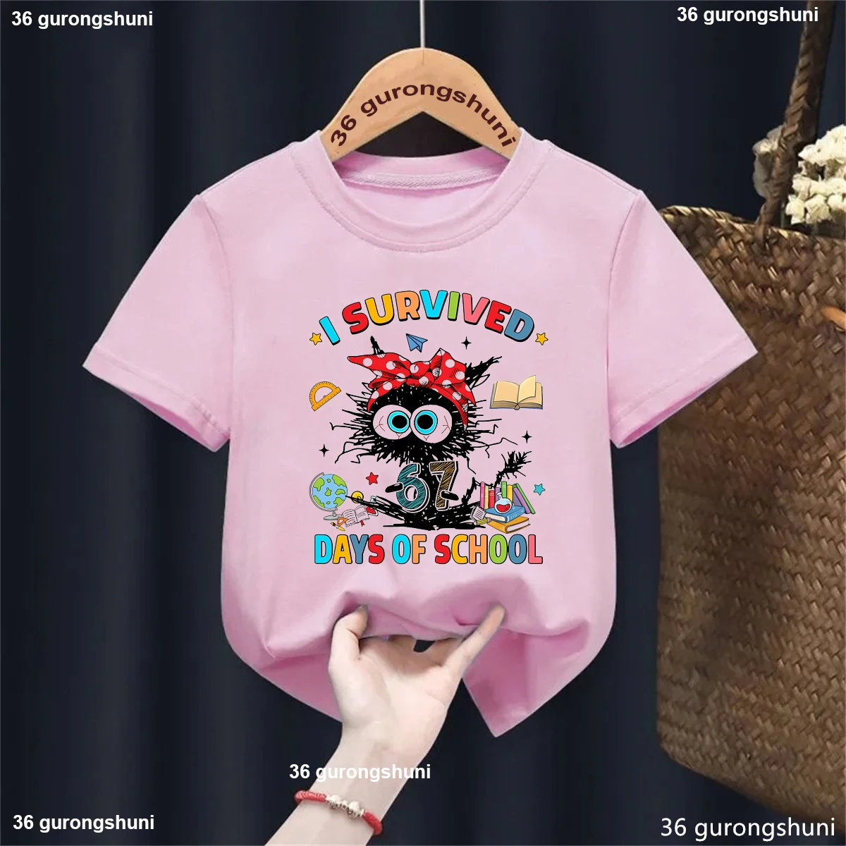 Pencil Book Camiseta infantil de gato negro con dibujo tierno - imagen 2
