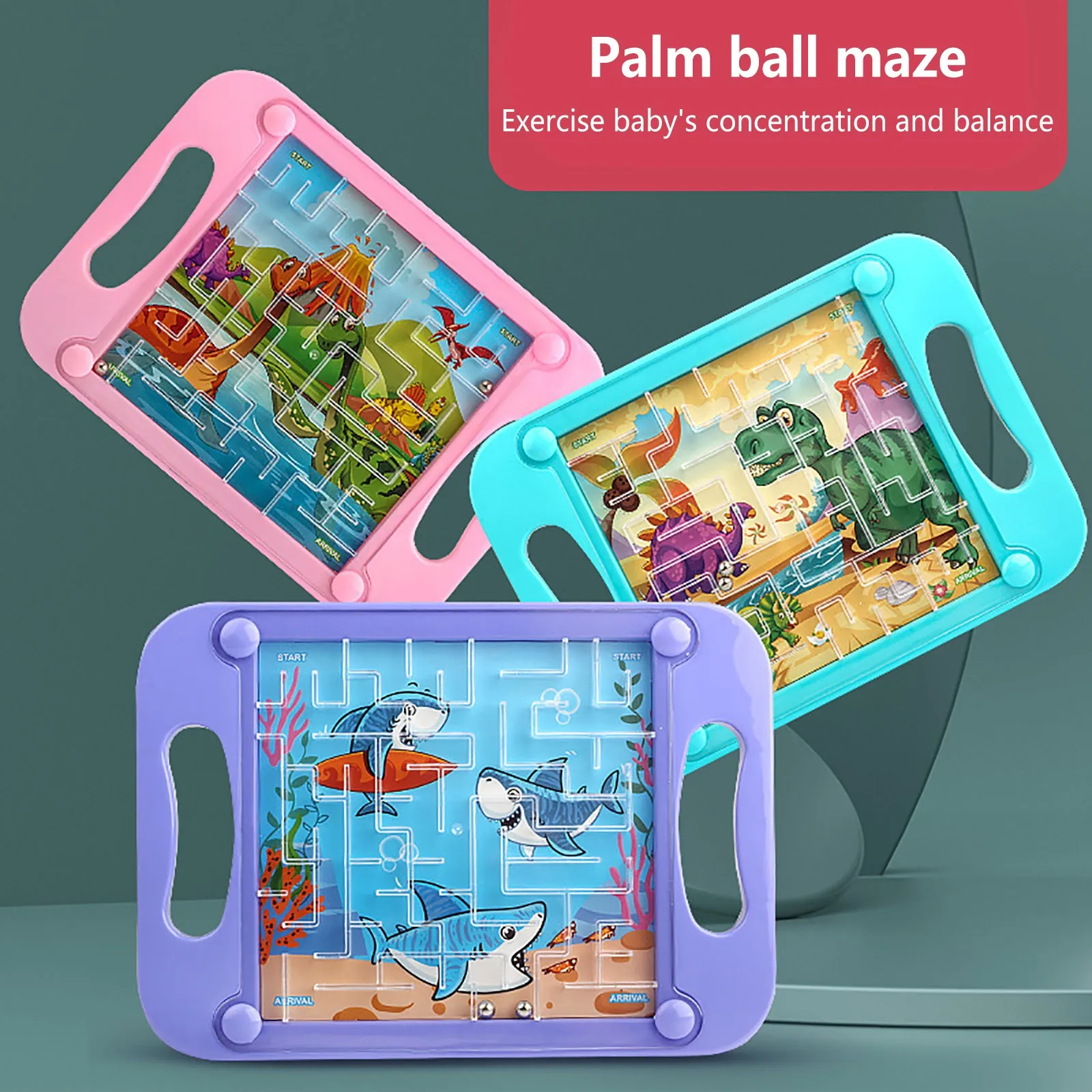 Laberinto 3D con pelota y diseño infantil