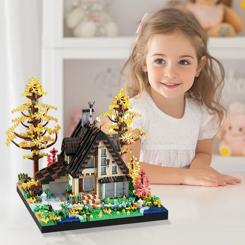 Bloques de construcción de madera casa estilo bosque infantil - imagen 5