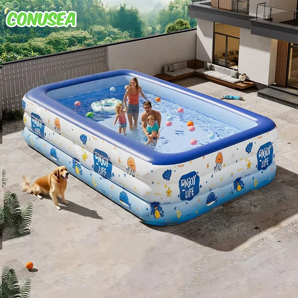 Piscina hinchable familiar con base extraíble para bebés y juego - imagen 4