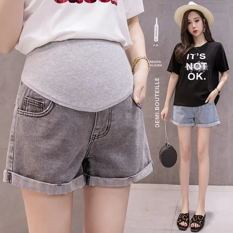 Shorts de embarazo vaqueros elásticos con efecto desgastado - imagen 4