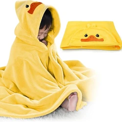 Toalla capucha felpa bebé con estampado pato