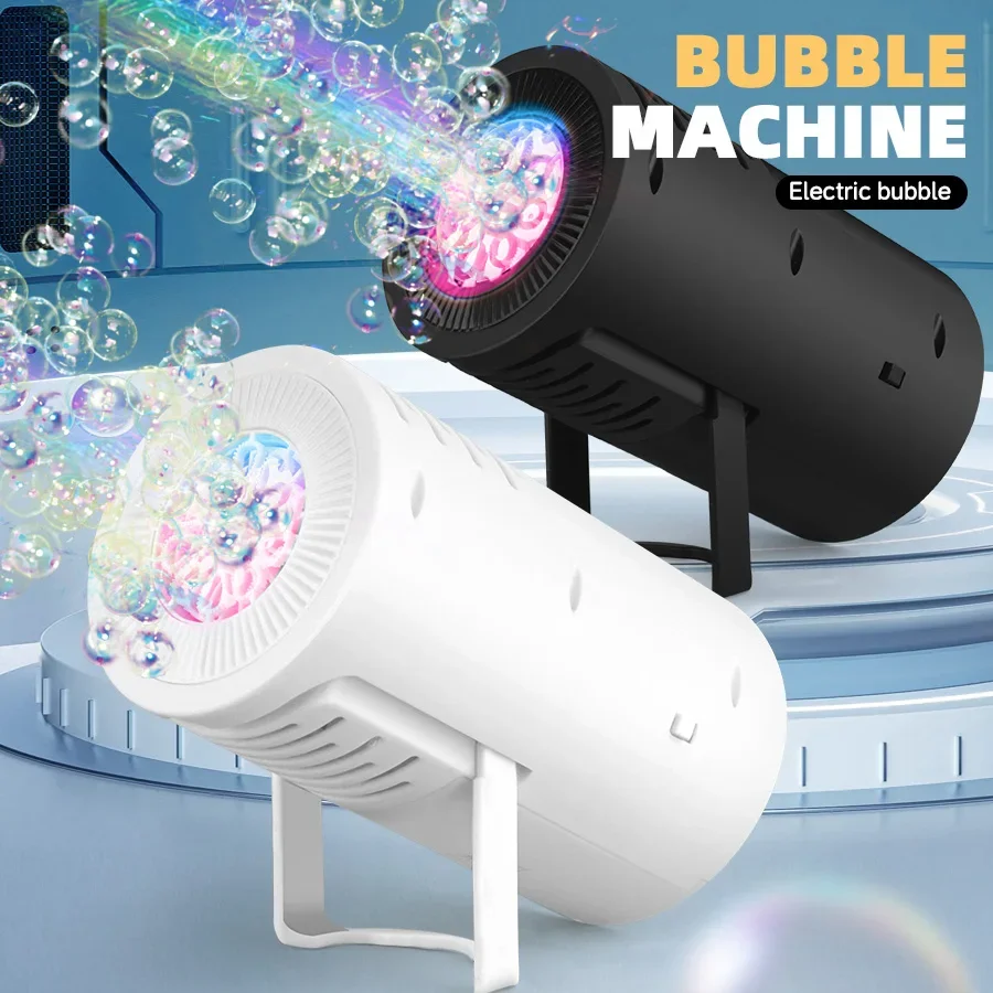 Máquina de burbujas eléctrica portátil con luz para fiestas - imagen 5