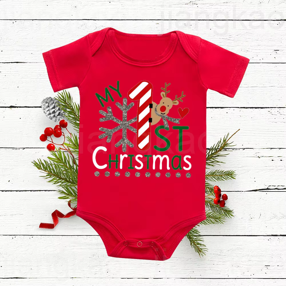 Body navideño de algodón para bebé - Primera Navidad, cómodo - imagen 2