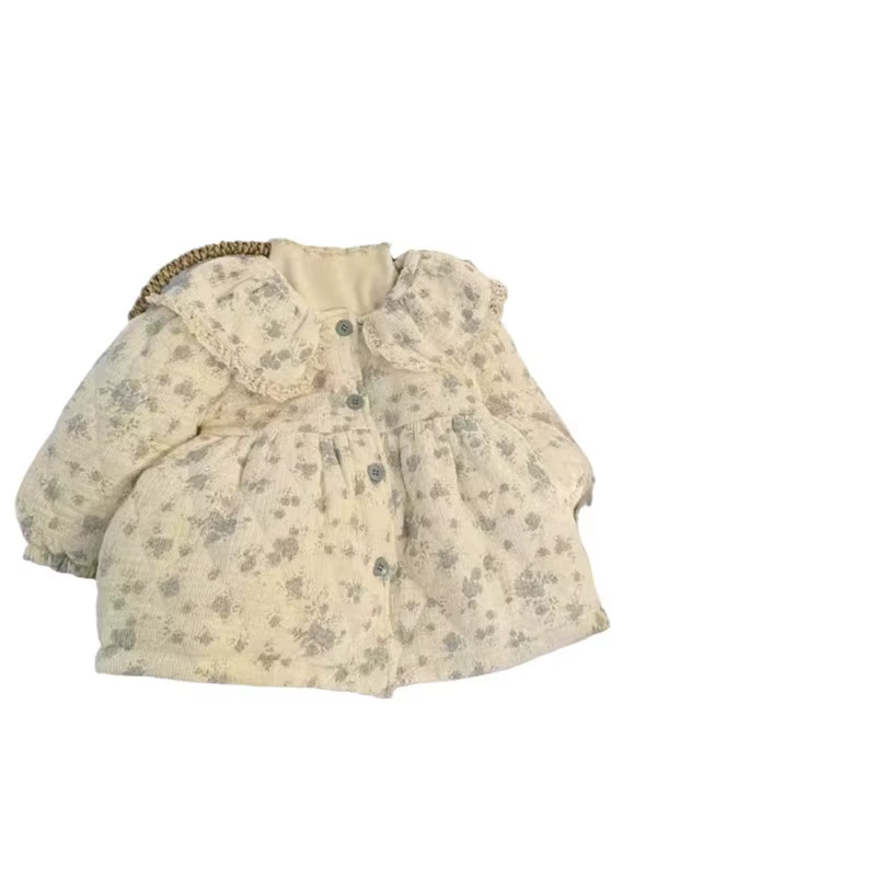 Parka acolchada de algodón para niña – Solapa con botones decorativos - imagen 5