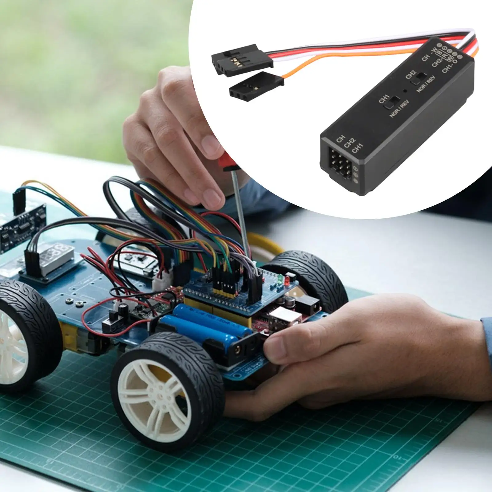 Controlador de luces RC compacto con interruptor y receptor - imagen 3