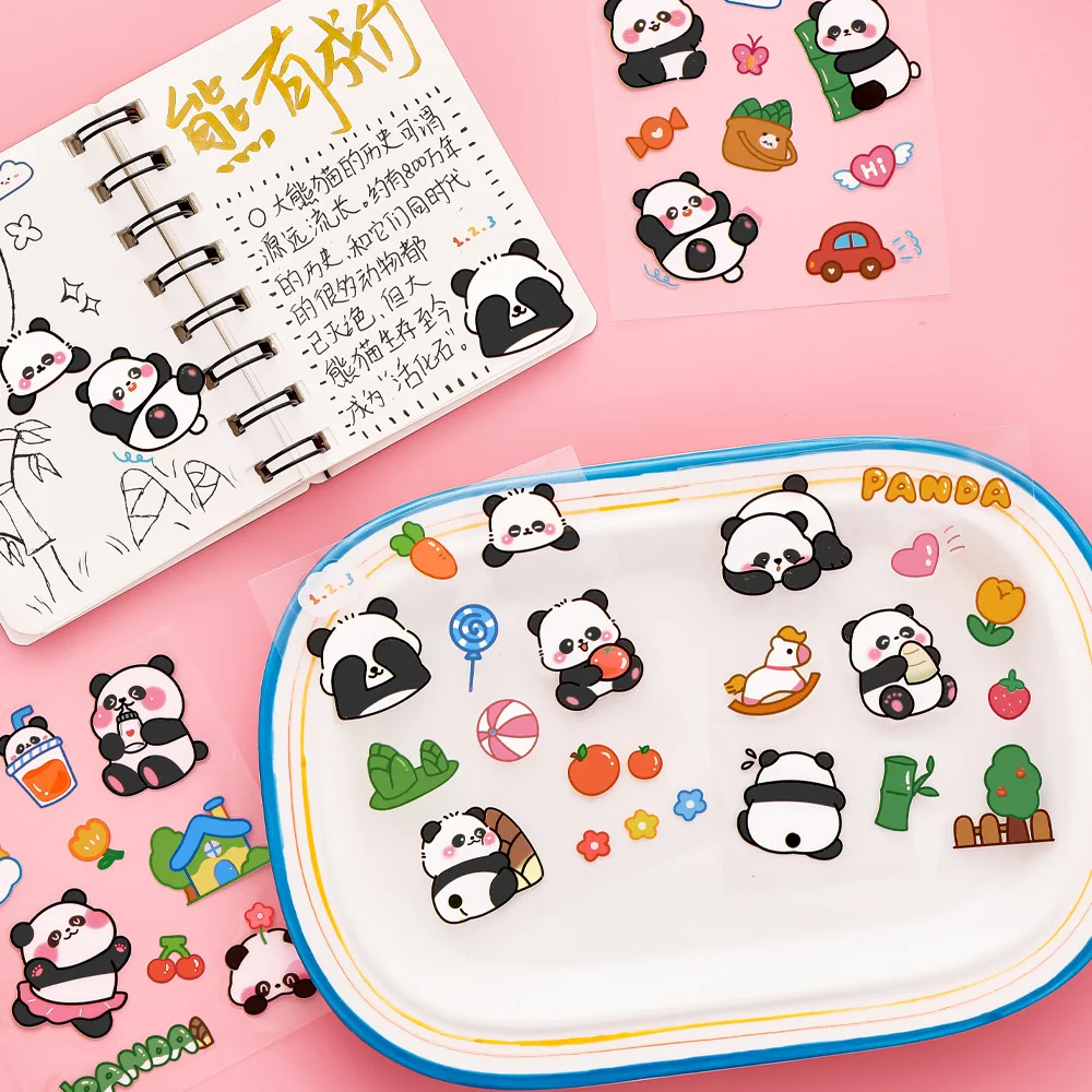 Pegatinas infantiles DIY de panda y capibara para cuadernos - imagen 2