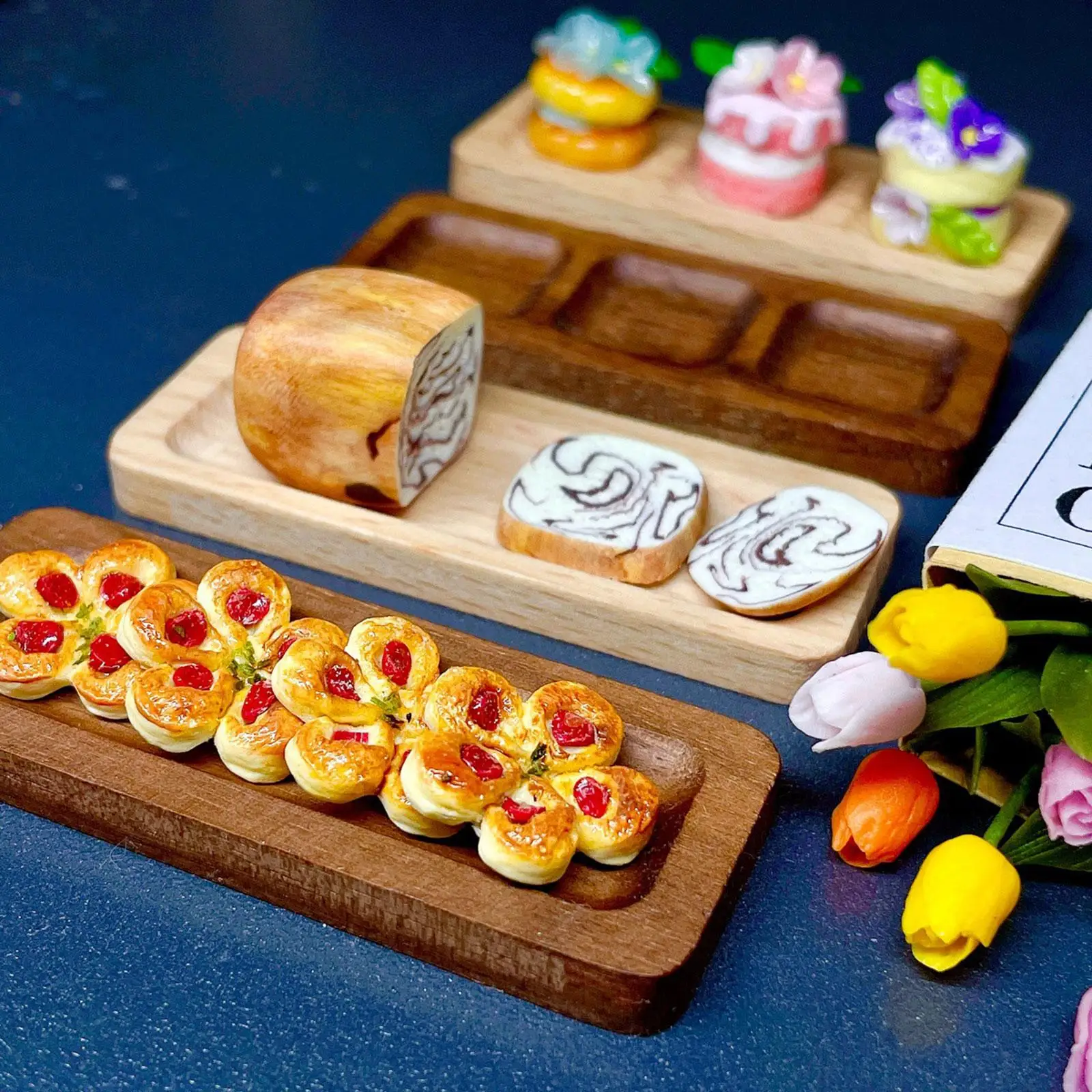 Mini bandeja de cupcakes de arcilla para casa de muñecas - imagen 5