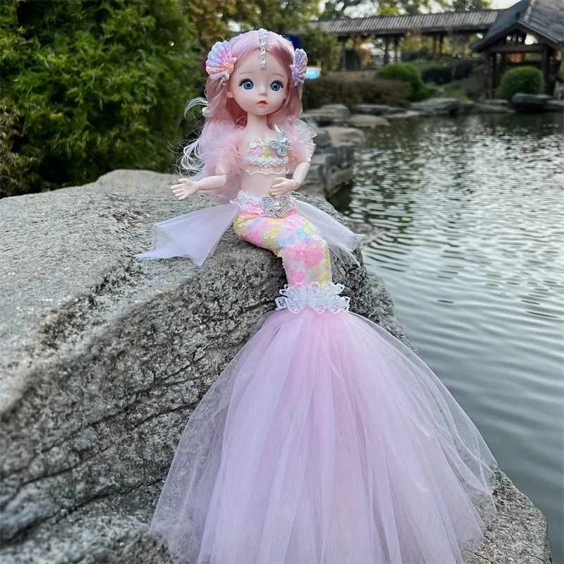 Muñeca de sirena princesa ojos azules para niña, regalo - imagen 5