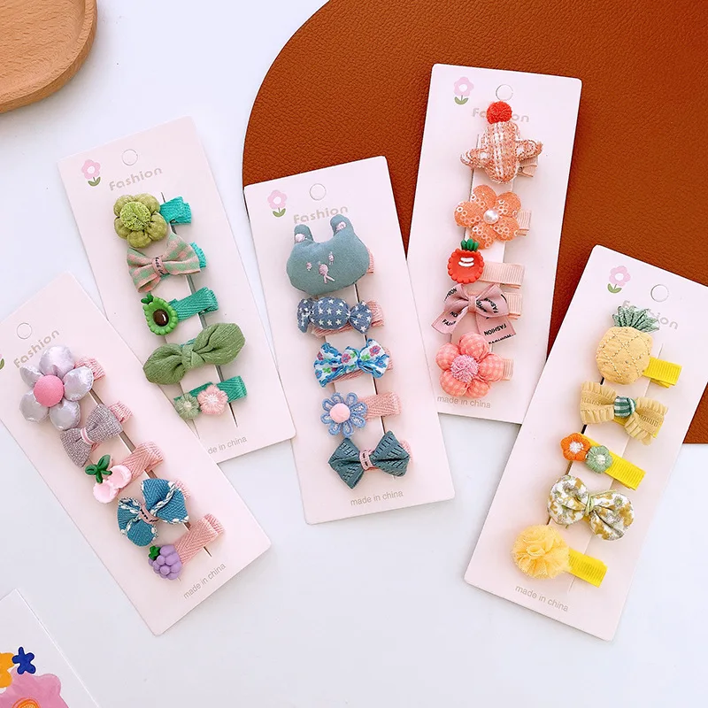 Horquillas para bebé con lazos cubiertos, clips seguros de niña - imagen 2
