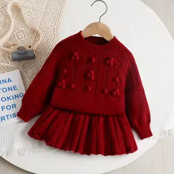 MILANCEL conjunto de punto de otoño para niños – suéter y falda