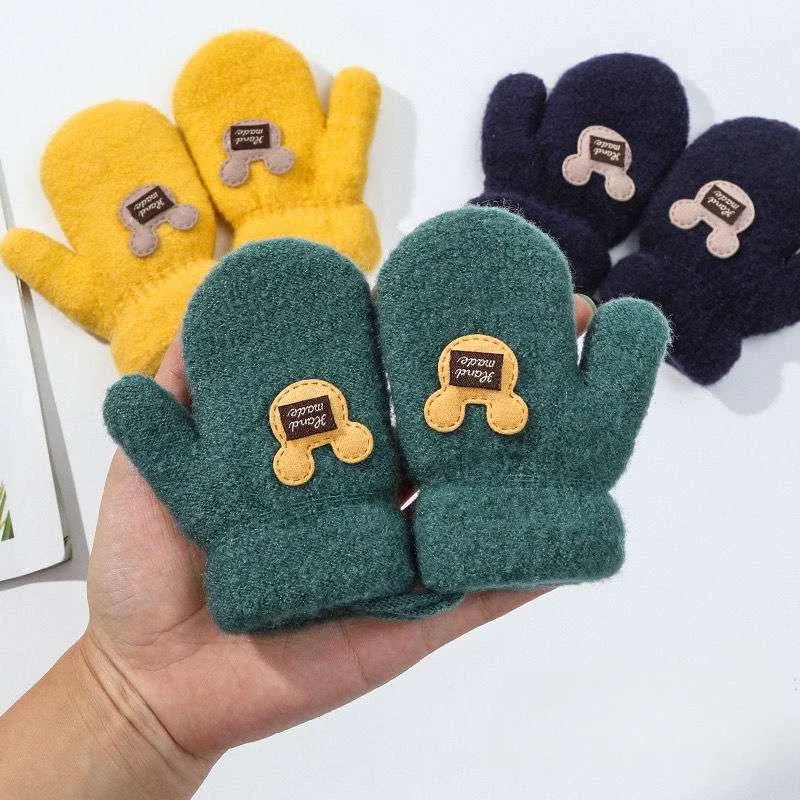 Guantes invernales gruesos de mohair para bebes y ninos estilo felpa - imagen 4