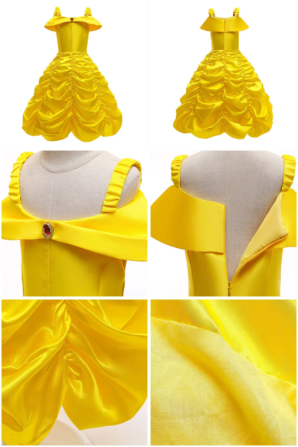 Detalle del diseño en capas del vestido