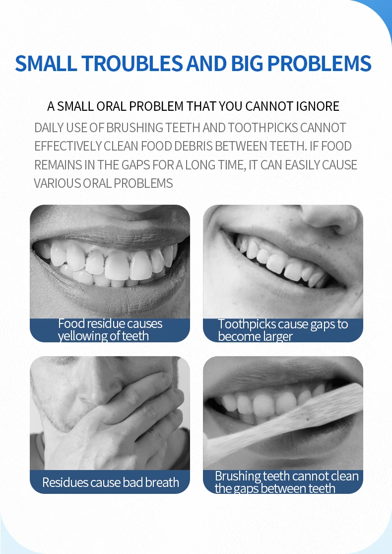 Uso del palillo de hilo dental en espacios interdentales