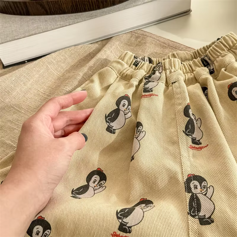 Pantalones harem para niños con estampado de pingüinos – ropa cómoda - imagen 2