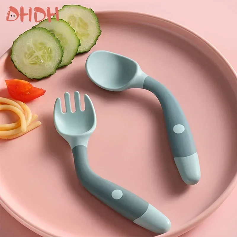 Cubiertos de silicona para bebé: juego de cuchara y tenedor, suaves - imagen 2