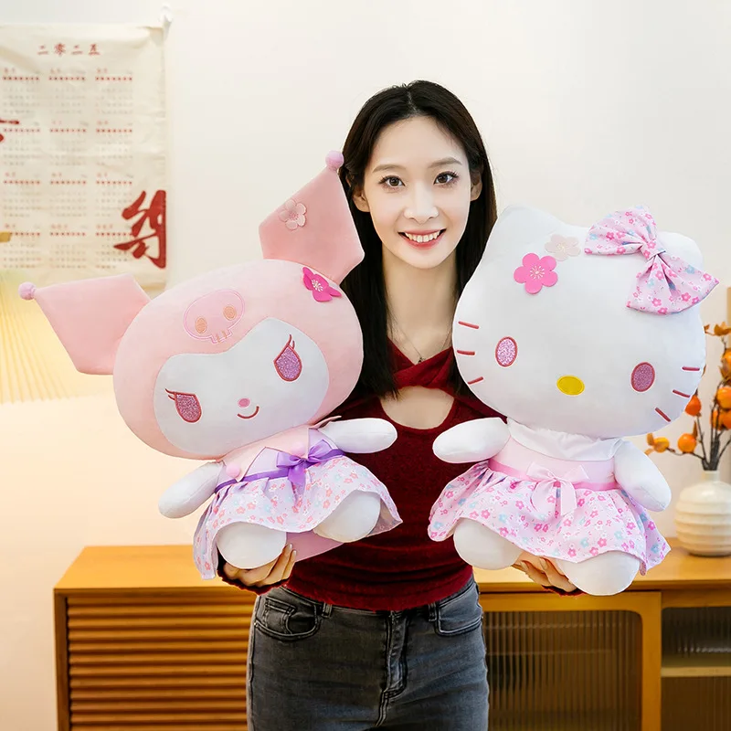 Peluche suave de Hello Kitty y Kuromi Sanrio, para niños - imagen 3