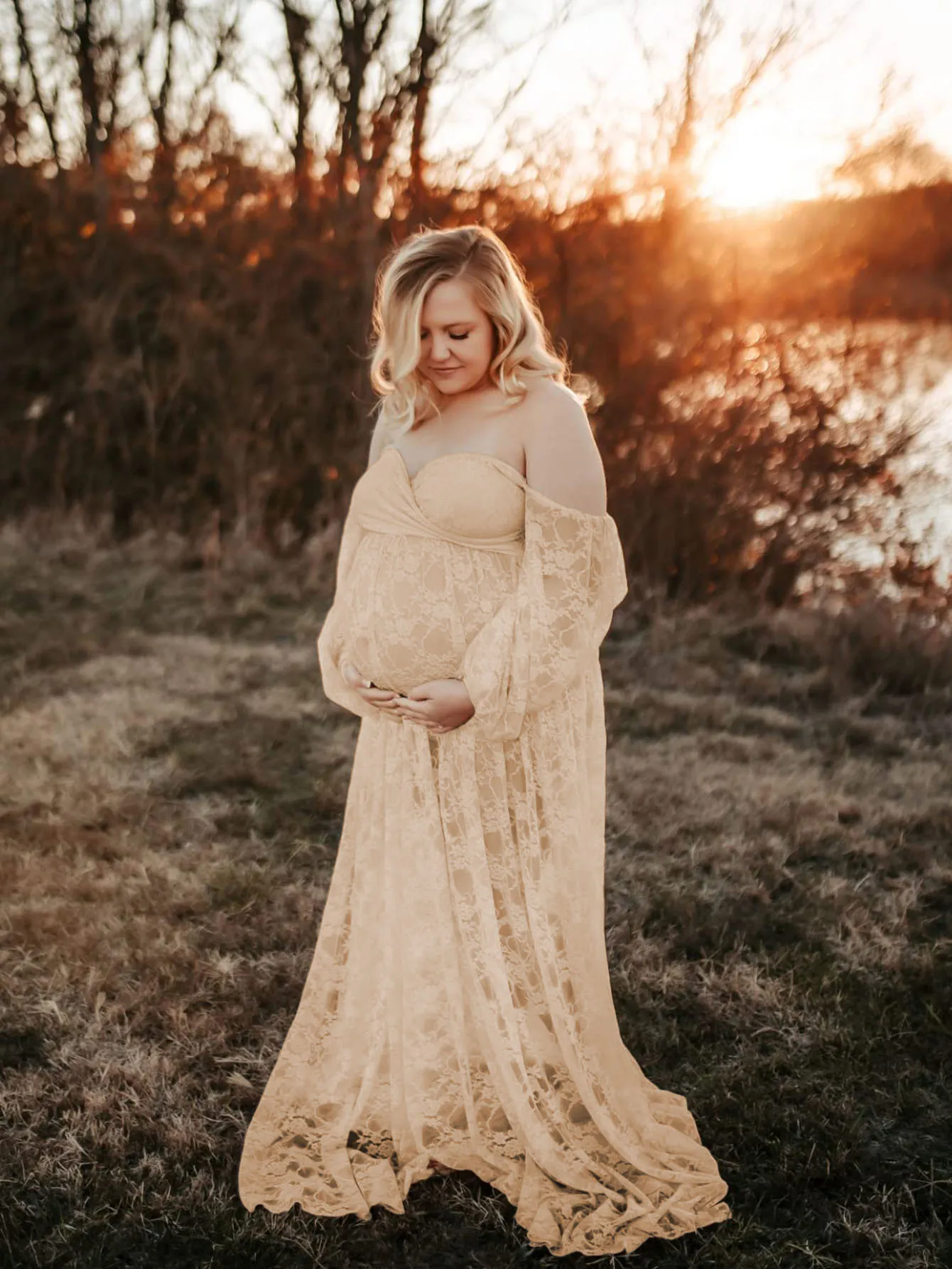 Vestido de maternidad para sesión de fotos
