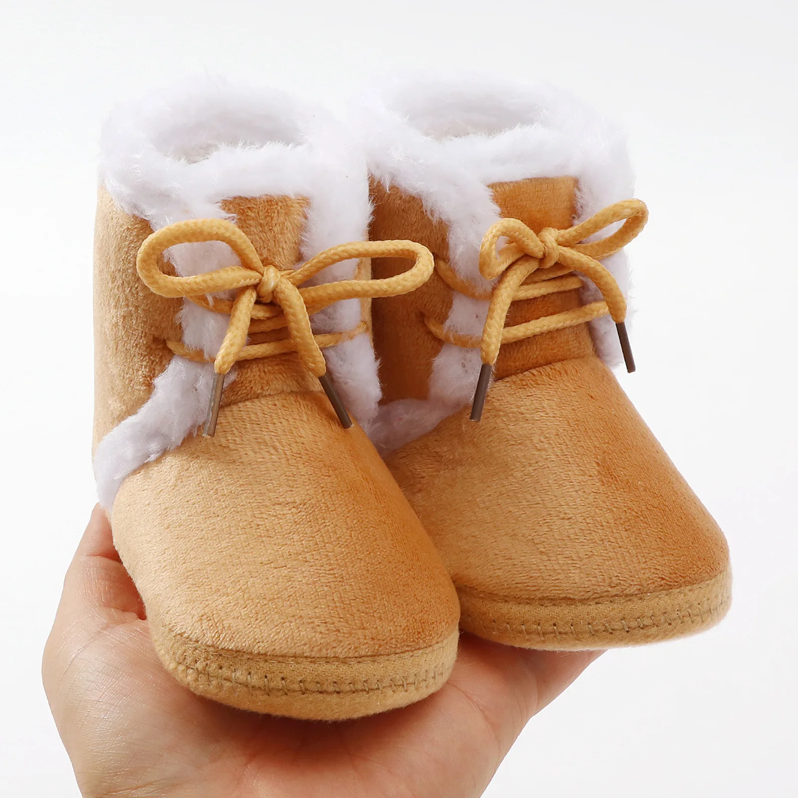 Zapatos de invierno con cordones y lazo para bebé, suaves y cálidos - imagen 4